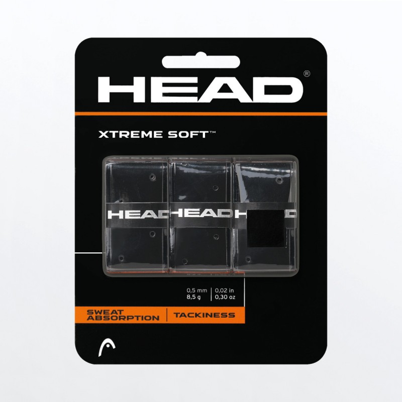 Head Xtreme Soft Overgrips x 3 black 285104-BK, 285104-BK