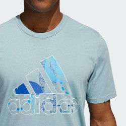 Adidas Art Badge Of Sport Ανδρικό T-shirt Γαλάζιο με Λογότυπο, HE4824