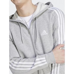 Adidas Essentials Ανδρική Φούτερ Ζακέτα με Κουκούλα και Τσέπες Medium Grey Heather IJ6479, IJ6479