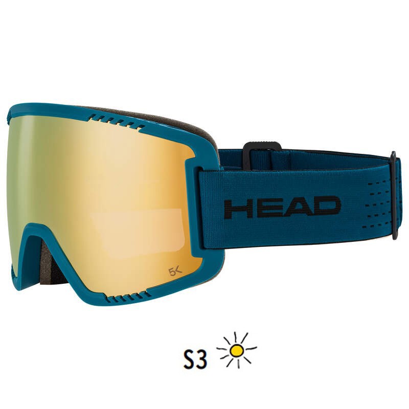 HEAD CONTEX PRO 5K GOLD PETROL SKI & SNOWBOARD GOOGLES, 394553